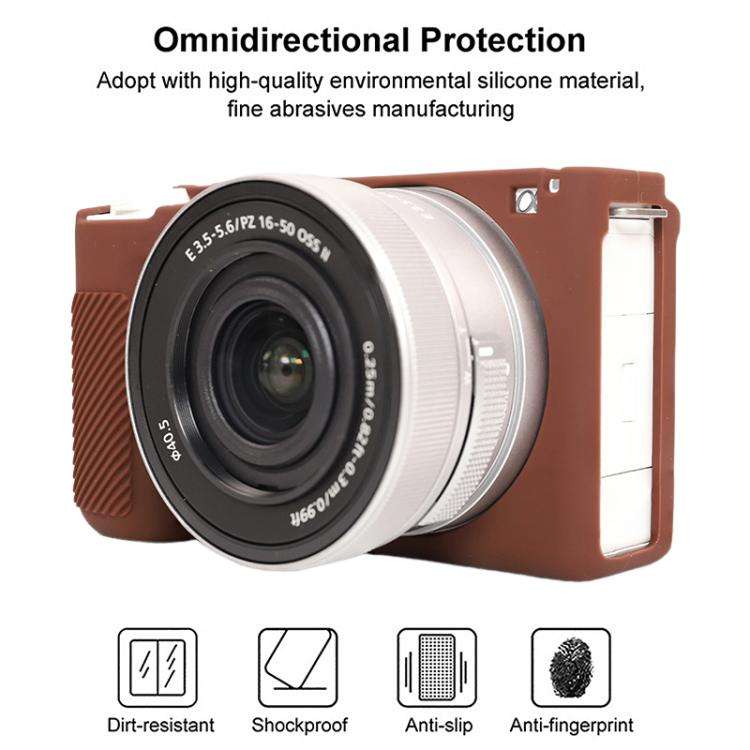 For Sony ZV-E10 II / ZV-E10M2 Glossy Soft Silicone Protective Case(Coffee)