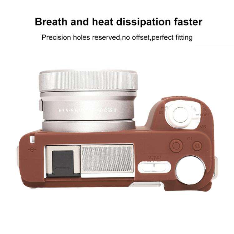 For Sony ZV-E10 II / ZV-E10M2 Glossy Soft Silicone Protective Case(Coffee)