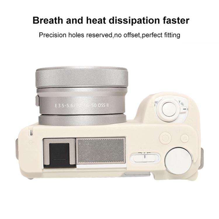 For Sony ZV-E10 II / ZV-E10M2 Glossy Soft Silicone Protective Case(Beige)