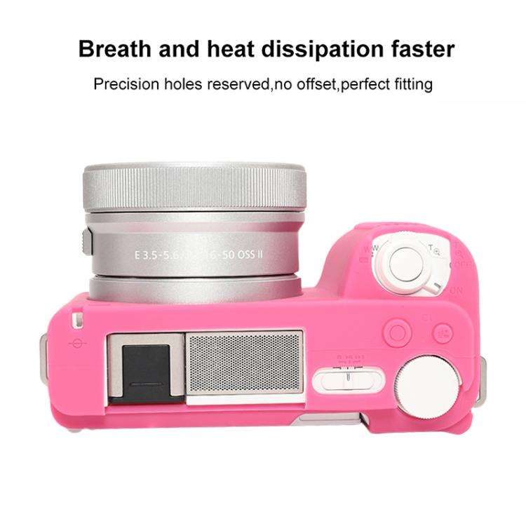 For Sony ZV-E10 II / ZV-E10M2 Glossy Soft Silicone Protective Case(Rose Red)