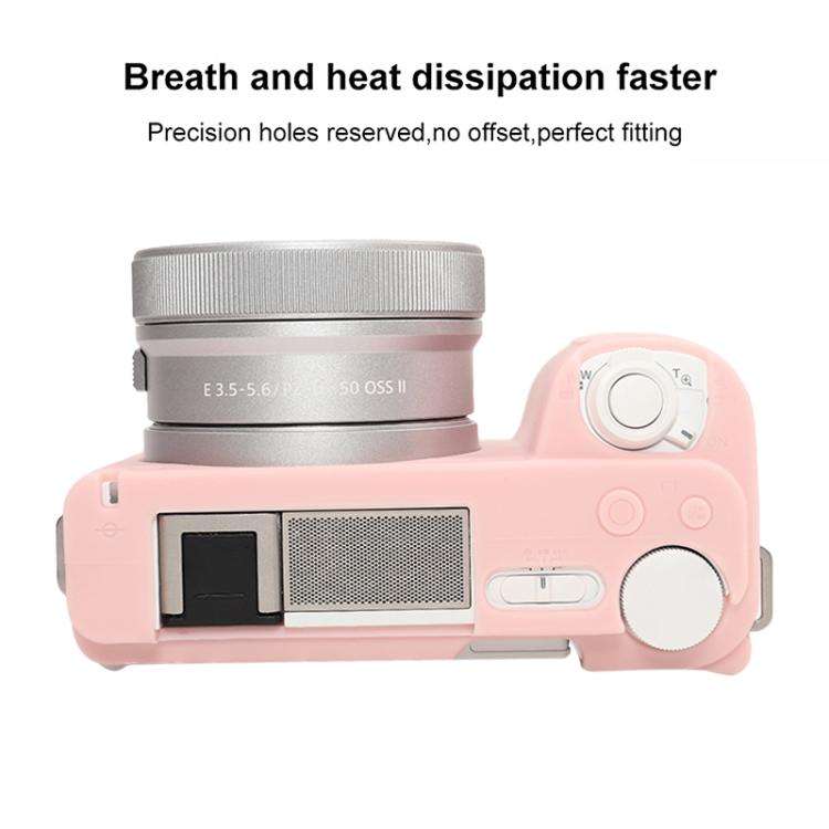For Sony ZV-E10 II / ZV-E10M2 Glossy Soft Silicone Protective Case(Sweet Smoke Pink)
