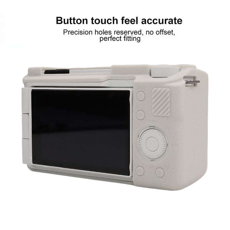For Sony ZV-E10 II / ZV-E10M2 Litchi Texture Soft Silicone Protective Case(White)