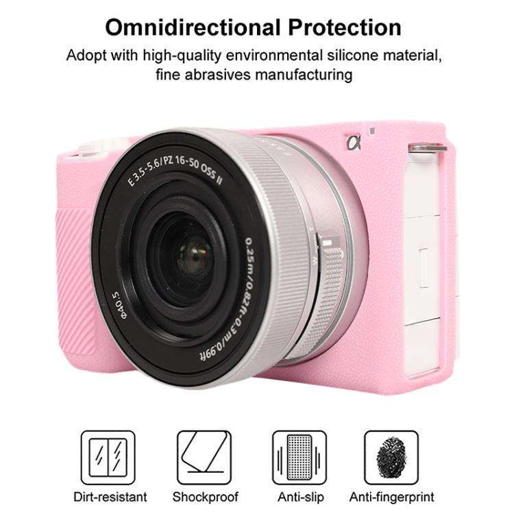 For Sony ZV-E10 II / ZV-E10M2 Litchi Texture Soft Silicone Protective Case(Pink)