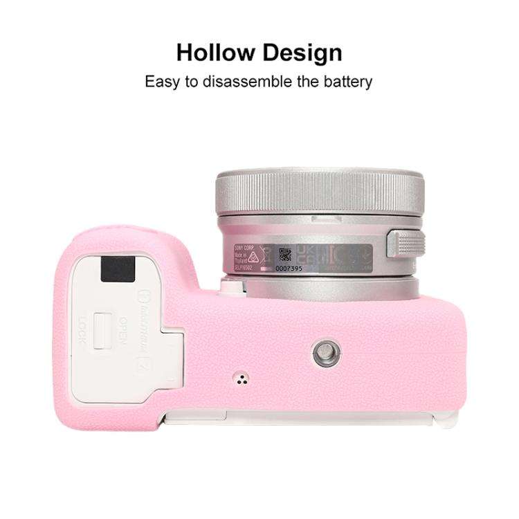 For Sony ZV-E10 II / ZV-E10M2 Litchi Texture Soft Silicone Protective Case(Pink)