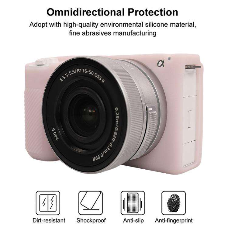 For Sony ZV-E10 II / ZV-E10M2 Litchi Texture Soft Silicone Protective Case(Jelly Pink)