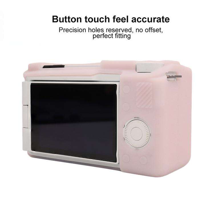 For Sony ZV-E10 II / ZV-E10M2 Litchi Texture Soft Silicone Protective Case(Jelly Pink)