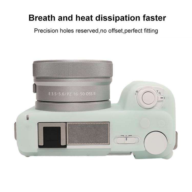 For Sony ZV-E10 II / ZV-E10M2 Litchi Texture Soft Silicone Protective Case(Jelly Green)