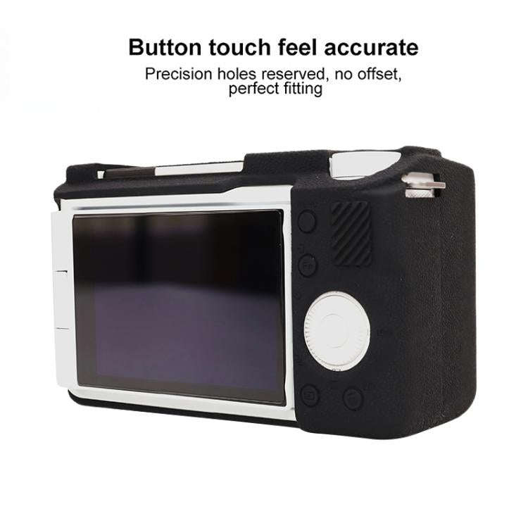 For Sony ZV-E10 II / ZV-E10M2 Litchi Texture Soft Silicone Protective Case(Black)