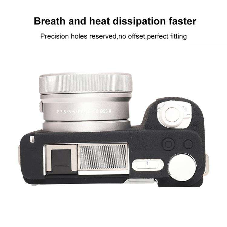 For Sony ZV-E10 II / ZV-E10M2 Litchi Texture Soft Silicone Protective Case(Black)