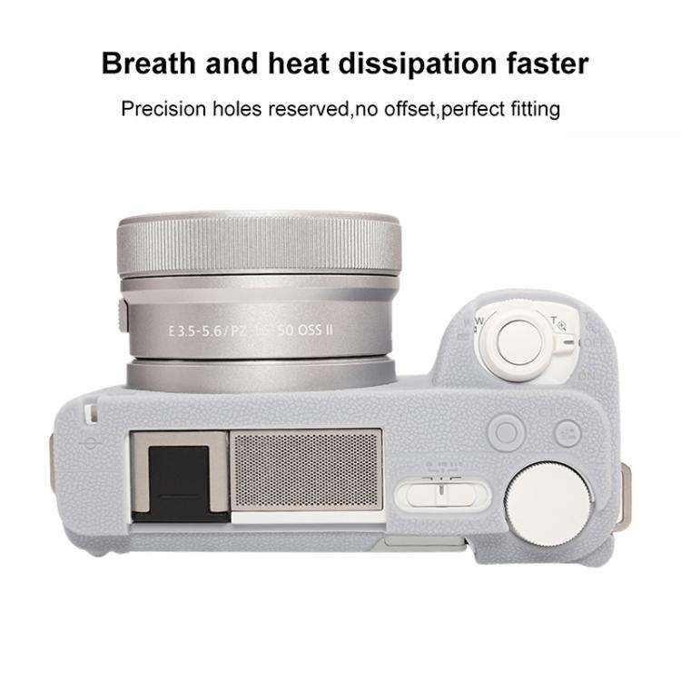 For Sony ZV-E10 II / ZV-E10M2 Litchi Texture Soft Silicone Protective Case(Grey)