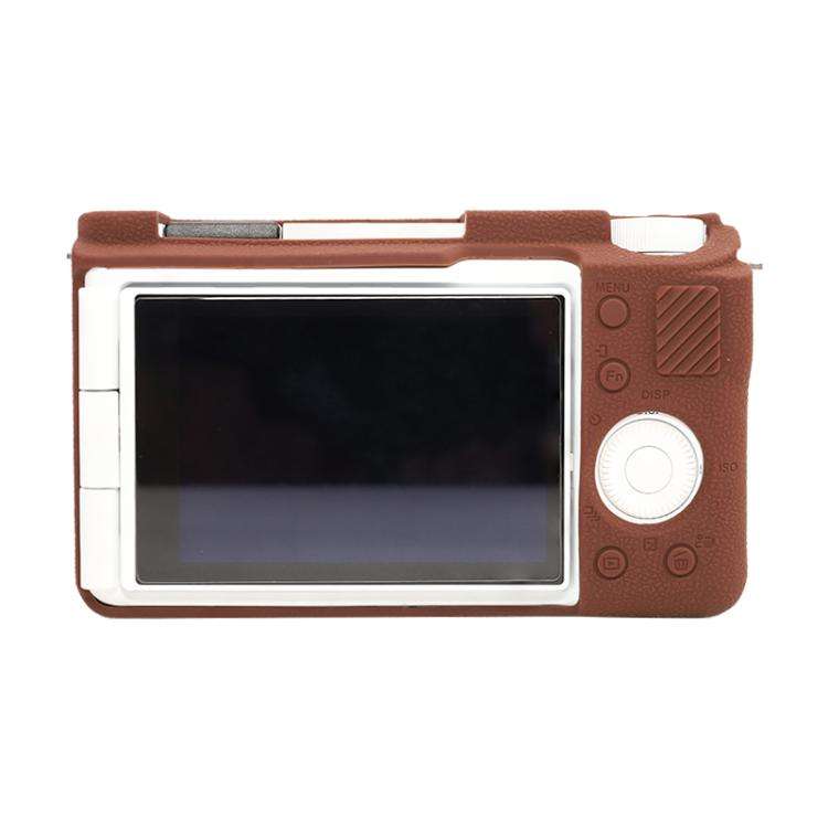 For Sony ZV-E10 II / ZV-E10M2 Litchi Texture Soft Silicone Protective Case(Coffee)