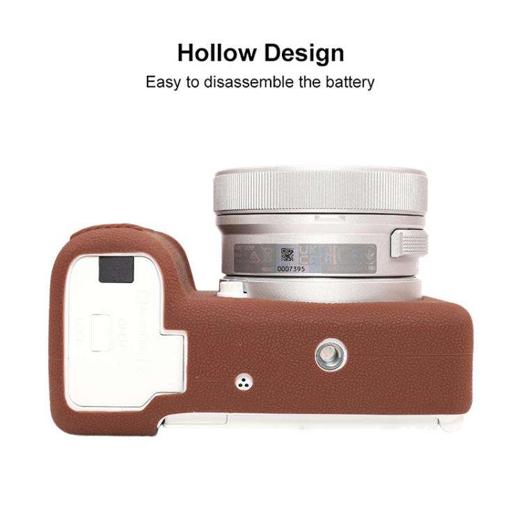 For Sony ZV-E10 II / ZV-E10M2 Litchi Texture Soft Silicone Protective Case(Coffee)