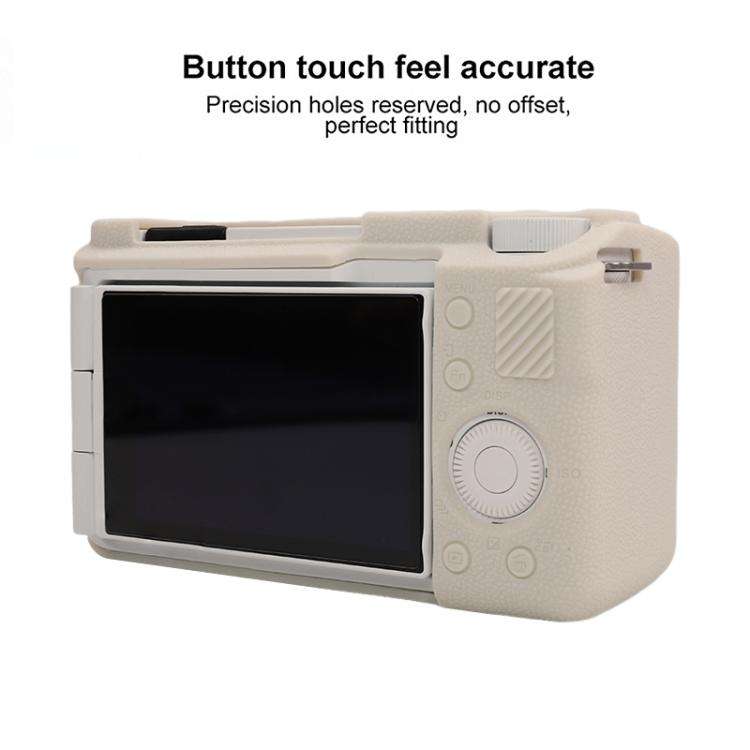 For Sony ZV-E10 II / ZV-E10M2 Litchi Texture Soft Silicone Protective Case(Beige)