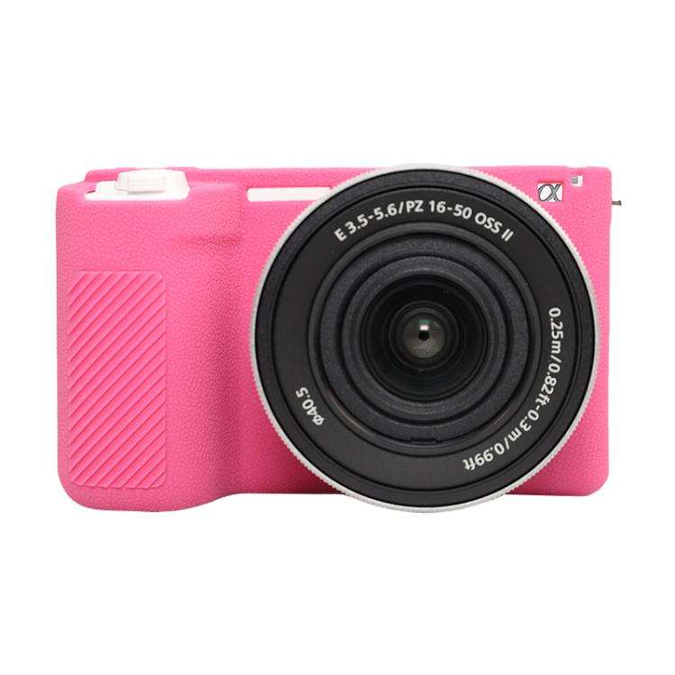 For Sony ZV-E10 II / ZV-E10M2 Litchi Texture Soft Silicone Protective Case(Rose Red)