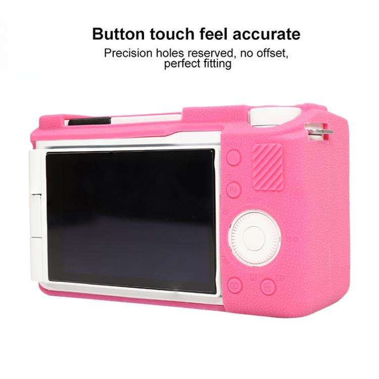 For Sony ZV-E10 II / ZV-E10M2 Litchi Texture Soft Silicone Protective Case(Rose Red)