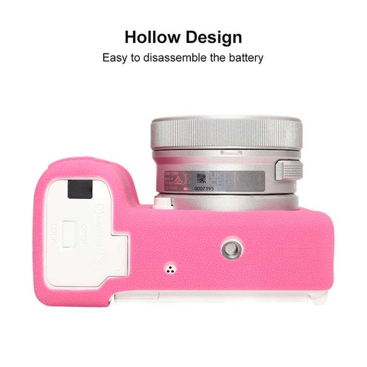 For Sony ZV-E10 II / ZV-E10M2 Litchi Texture Soft Silicone Protective Case(Rose Red)