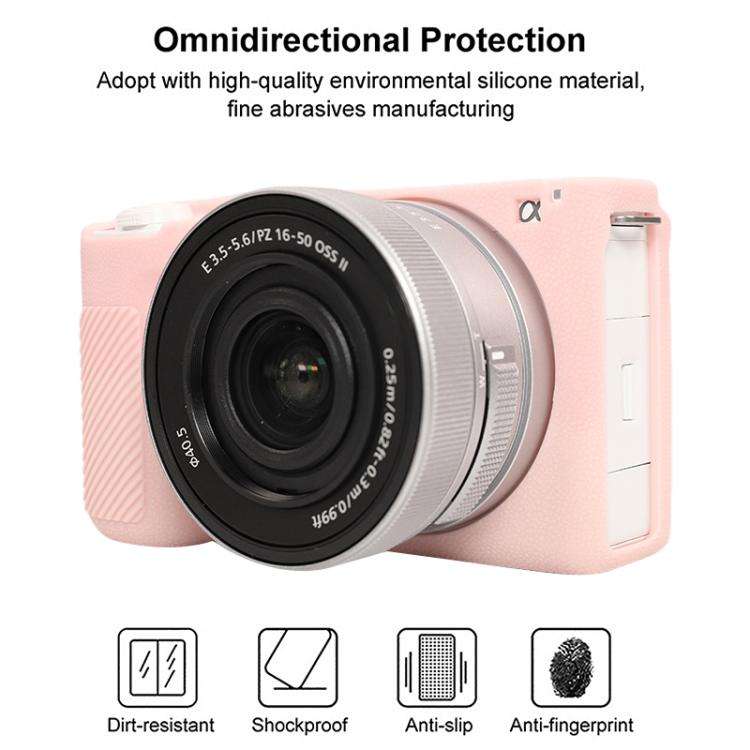 For Sony ZV-E10 II / ZV-E10M2 Litchi Texture Soft Silicone Protective Case(Light Pink)