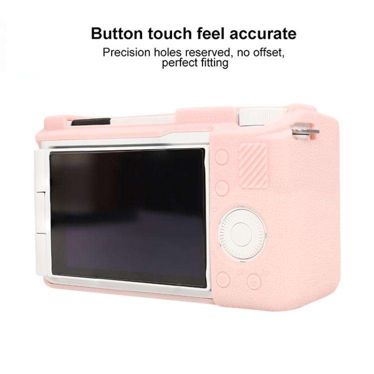 For Sony ZV-E10 II / ZV-E10M2 Litchi Texture Soft Silicone Protective Case(Light Pink)