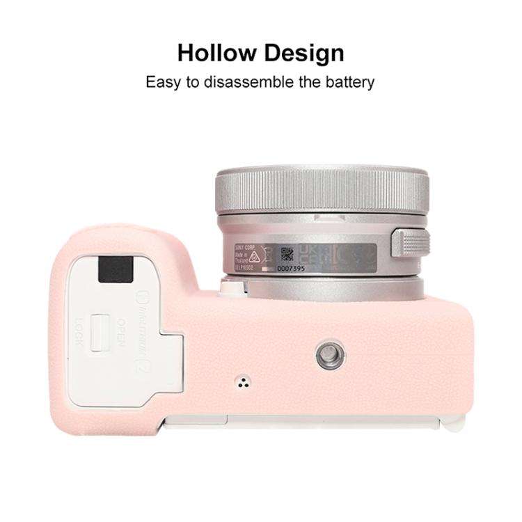 For Sony ZV-E10 II / ZV-E10M2 Litchi Texture Soft Silicone Protective Case(Light Pink)