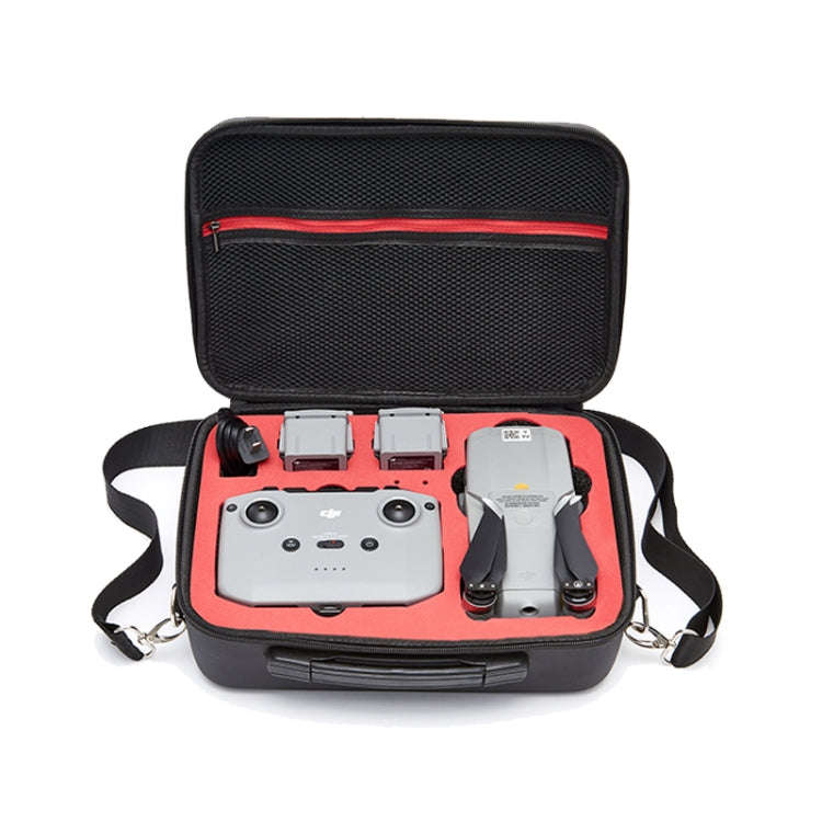 For DJI Mavic Air 2 Portable PU Shoulder Storage Bag Protective Box(Black Red)