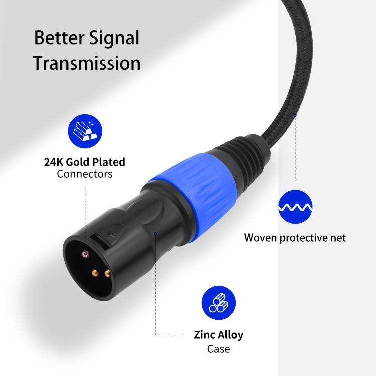 TY015 Type-C Male to XLR Male Stereo Output Audio Cable, Length:1m(Black Blue)