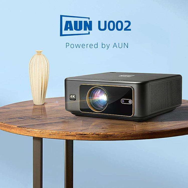 AUN U002 1920x1080P 970ANSI Android 12 Home Theater Smart Projector, EU Plug(Dark Grey)