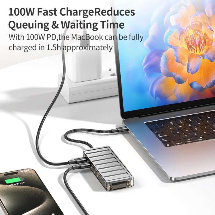 awei HUB-2 Multi-function 6 in 1 Type-C HUB Adapter(Grey)