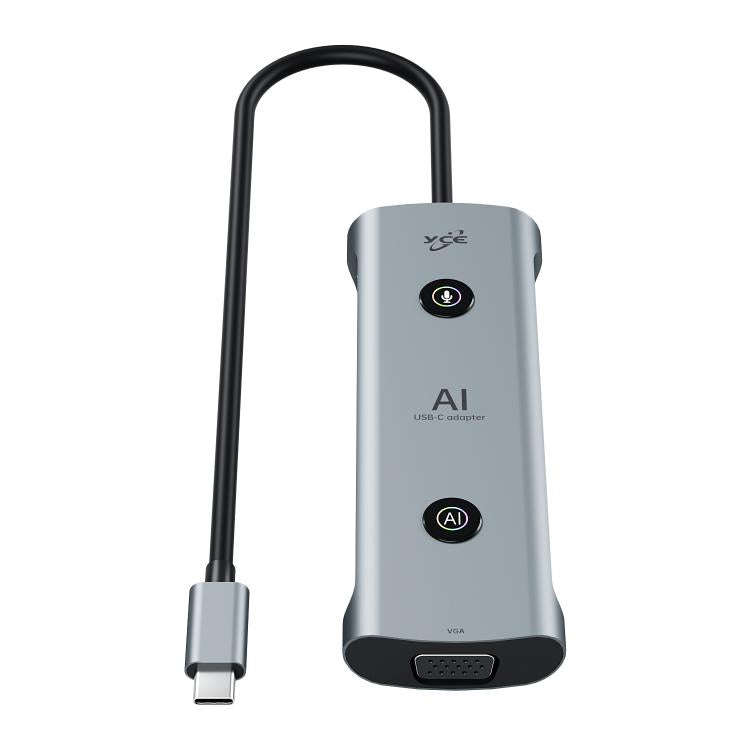 YCE V172 12 in 1 USB-C / Type-C HUB Adapter AI Docking Station(Grey)
