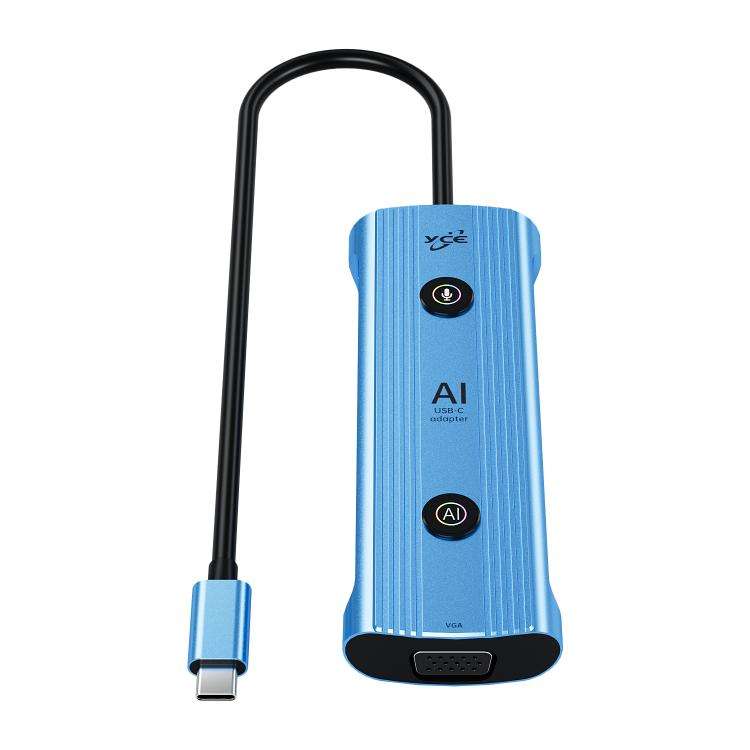 YCE V261 13 in 1 USB-C / Type-C HUB Adapter AI Docking Station(Blue)