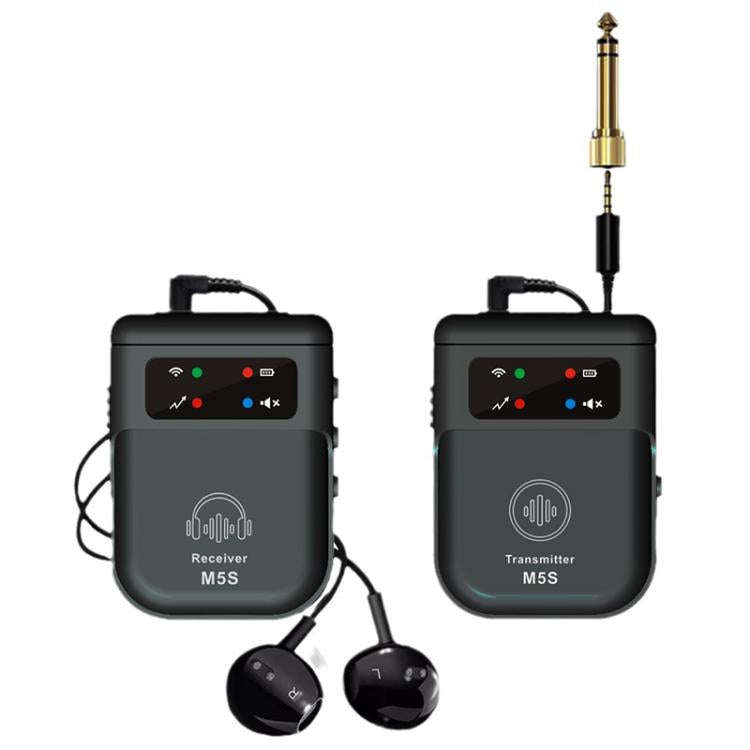 M5S Wireless In-Ear Monitor System for Stage Live Broadcast 2.4G Transmitter & Receiver(Black)