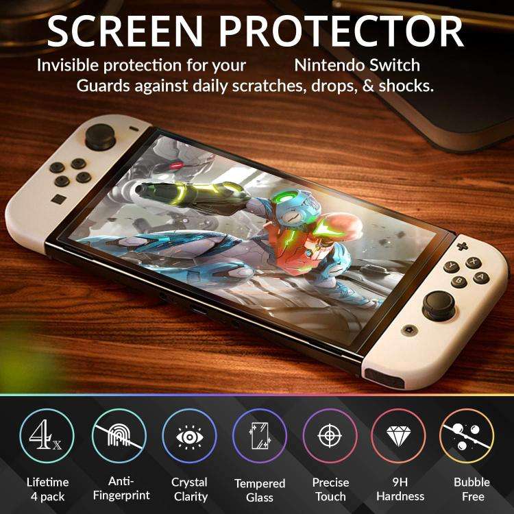 For Nintendo Switch 2.5D High Aluminum Tempered Glass Screen Protector