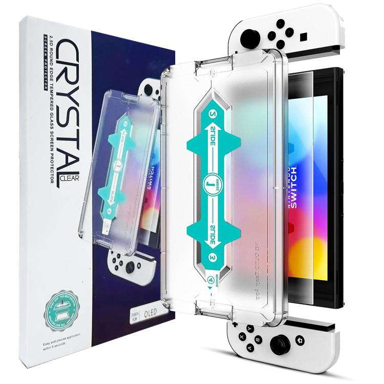 For Nintendo Switch OLED 2.5D High Aluminum Tempered Glass Screen Protector