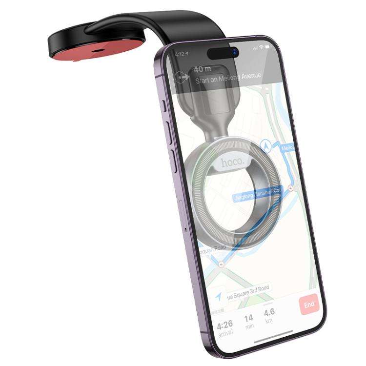 hoco H71 Totem Car Center Console Ring Magnetic Phone Holder(Black Grey)