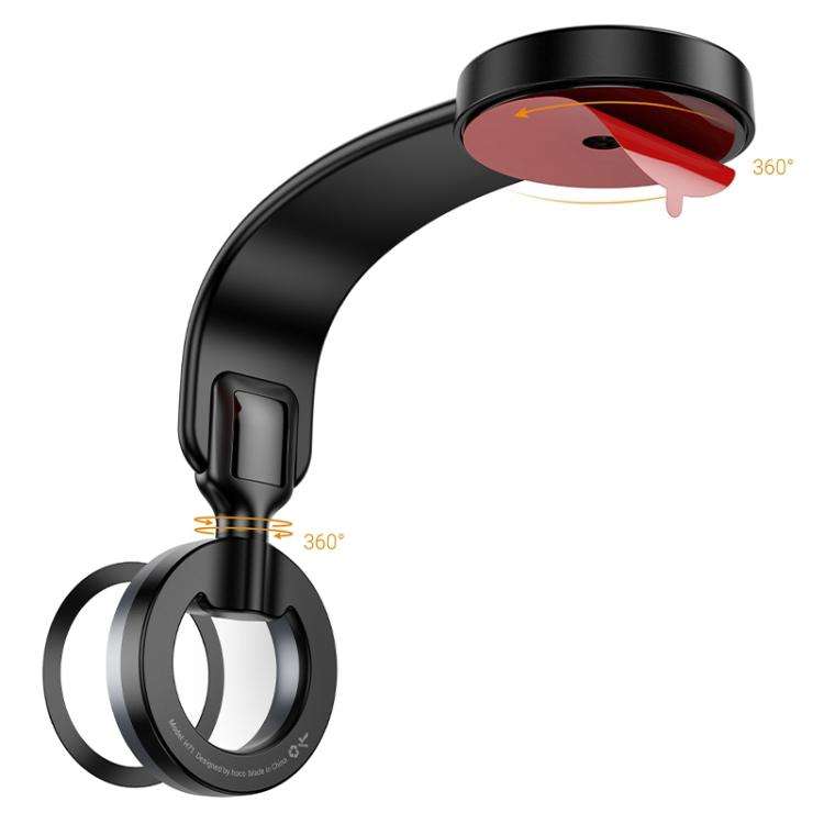 hoco H71 Totem Car Center Console Ring Magnetic Phone Holder(Black Grey)