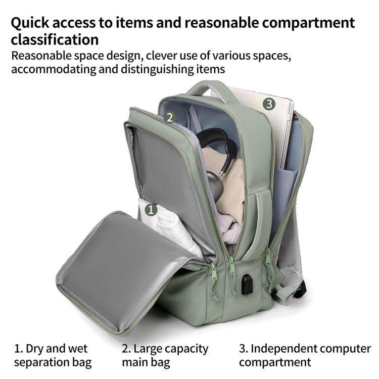 P960 Large Capacity Water Resistant Fashionable Backpack(Dark Grey)