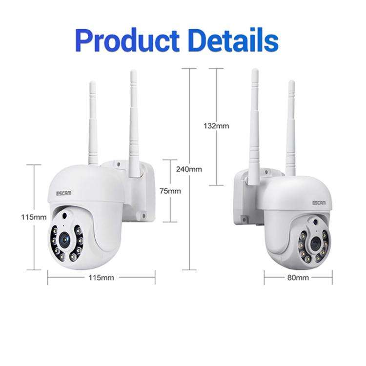 ESCAM WNK710 3MP HD Motion Detection WiFi Intelligent Dual-light Source Camera, US Plug(White)