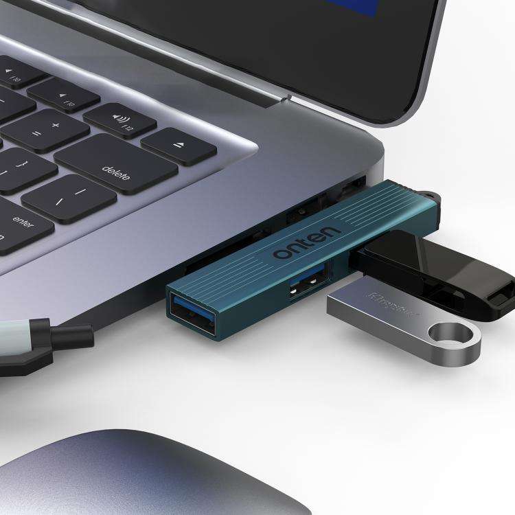 Onten UC51 3 in 1 Type-C to USB HUB(Pine Green)