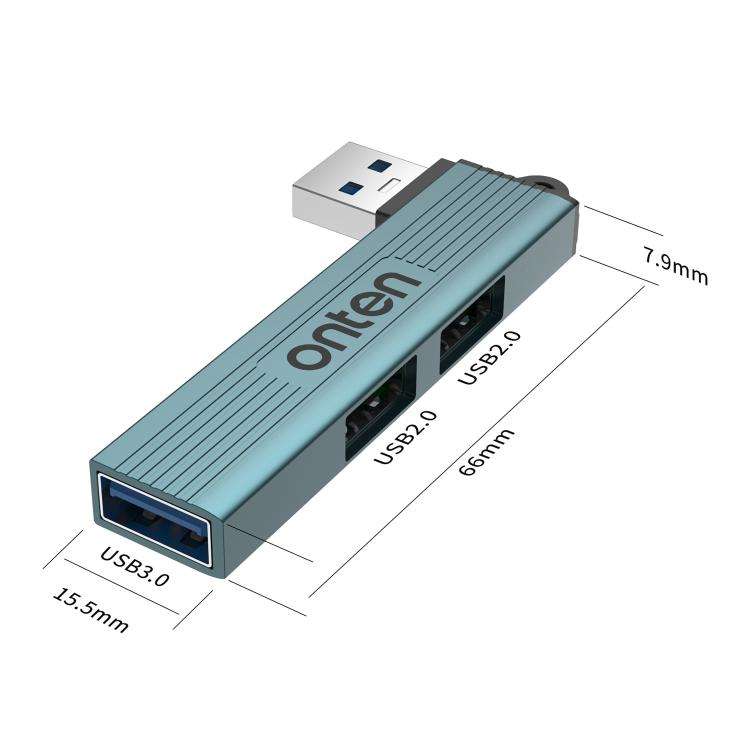 Onten US51 3 in 1 USB 3.0 HUB(Pine Green)