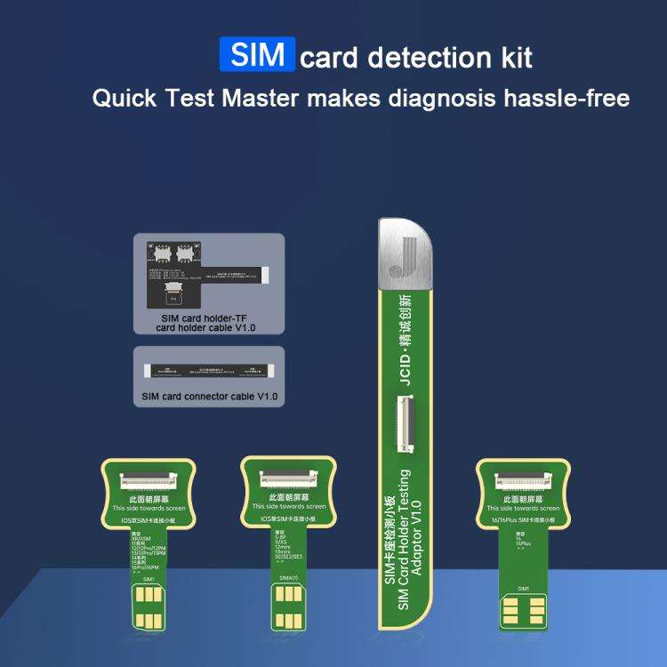 JCID V1S Pro / V1SE SIM Card Holder Testing Set for iPhone 5-16 / Android SIM + TF Card