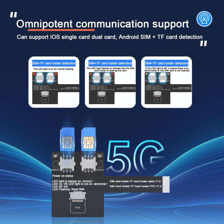 JCID V1S Pro / V1SE SIM Card Holder Testing Set for iPhone 5-16 / Android SIM + TF Card