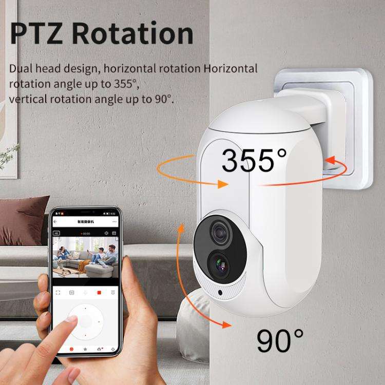 Home Socket Type WiFi Surveillance Camera Support Night Vision & Two-way Intercom, US Plug(White)
