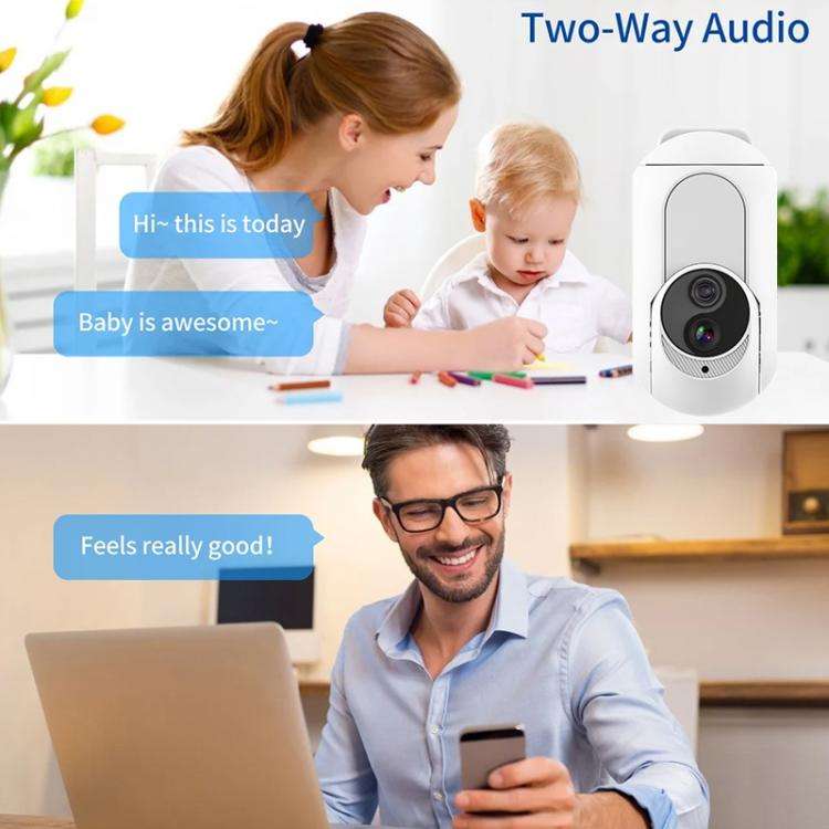 Home Socket Type WiFi Surveillance Camera Support Night Vision & Two-way Intercom, US Plug(White)