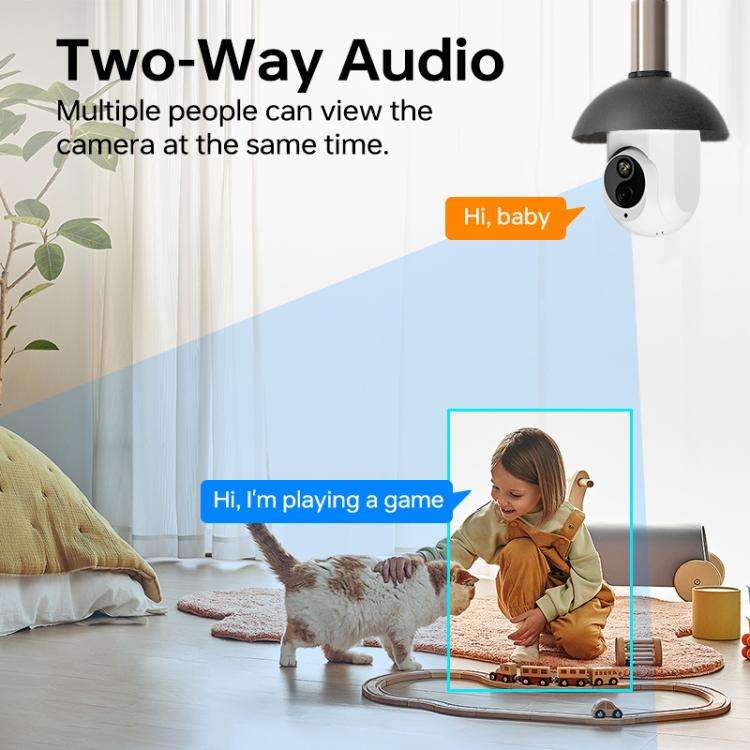 1080P Bulb Type WiFi Surveillance Camera Support Night Vision & Two-way Intercom & Motion Detecti...