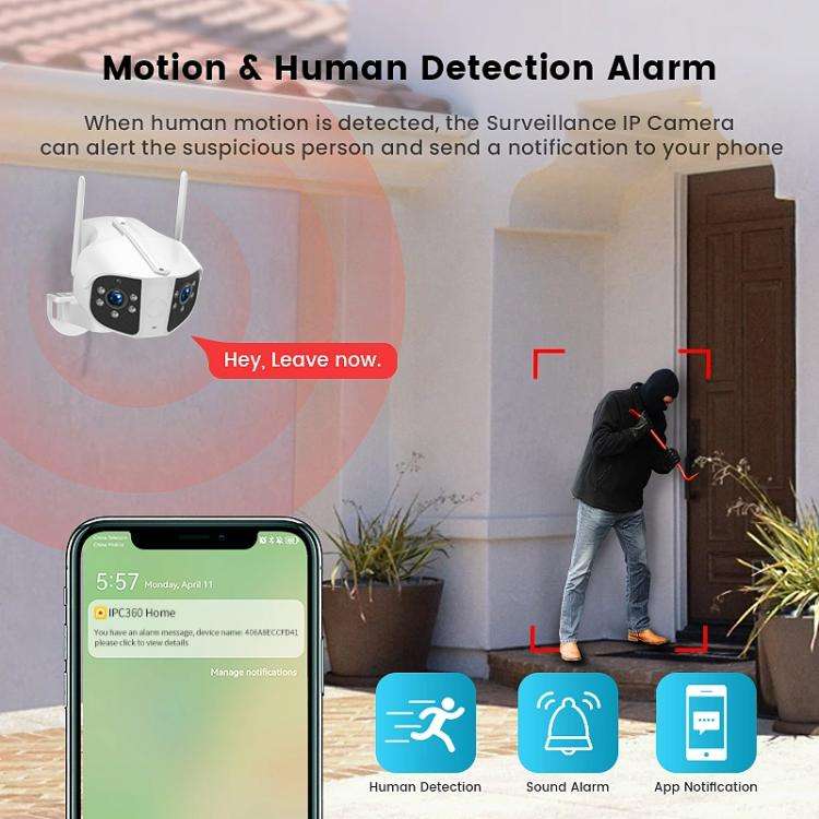 K13 1080P HD Binocular Night Vision Wide Angle Camera(White)