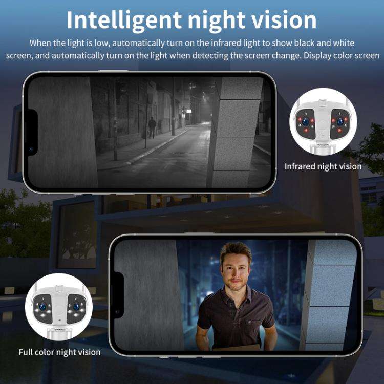 K13 1080P HD Binocular Night Vision Wide Angle Camera(White)