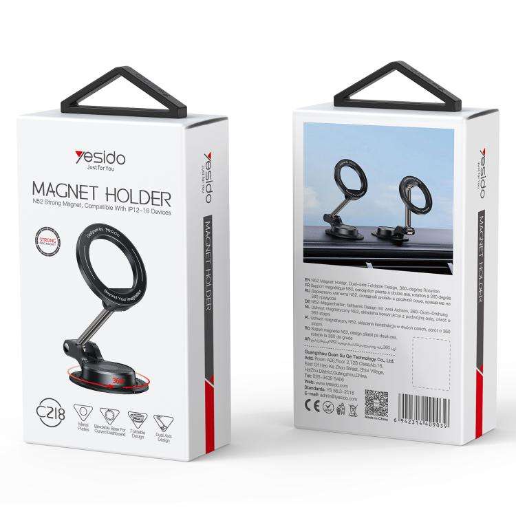 Yesido C218 Car MagSafe Magnetic Mobile Phone Holder(Black)