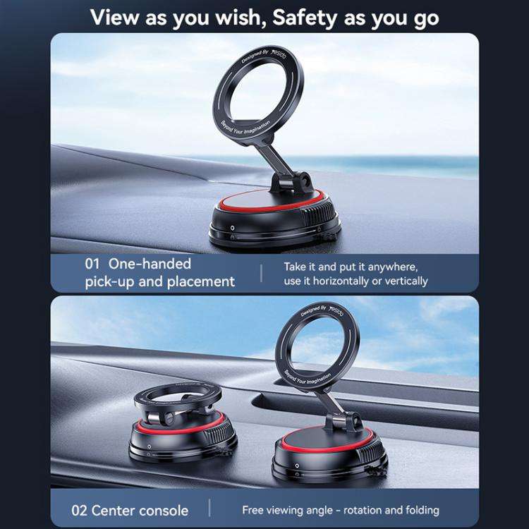 Yesido C219 Suction Cup Car MagSafe Magnetic Mobile Phone Holder(Black)