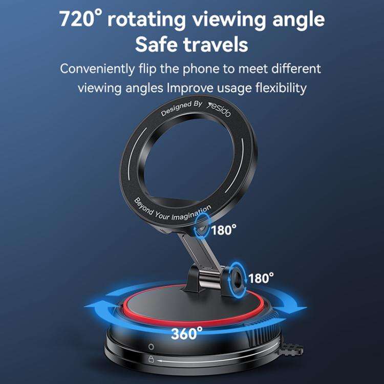 Yesido C219 Suction Cup Car MagSafe Magnetic Mobile Phone Holder(Black)