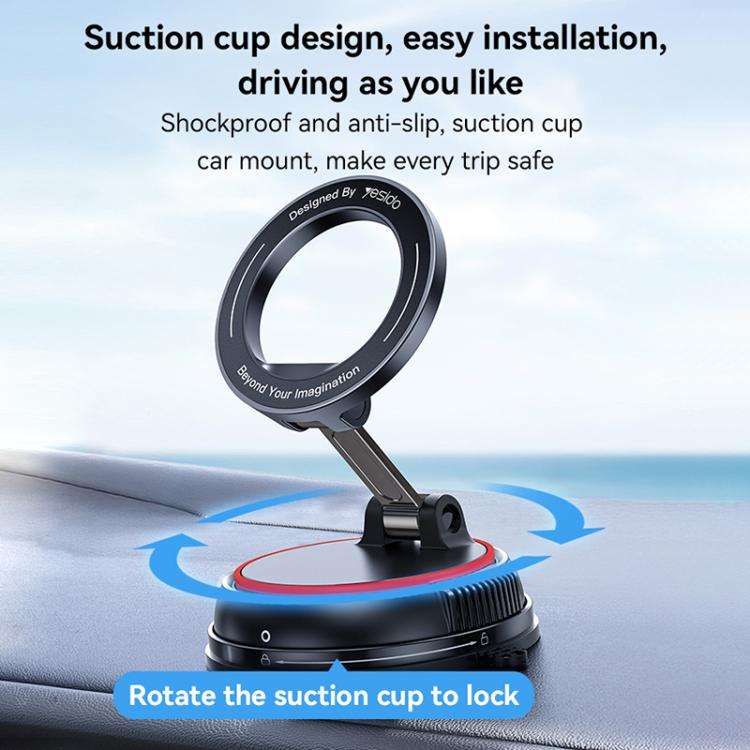Yesido C219 Suction Cup Car MagSafe Magnetic Mobile Phone Holder(Black)