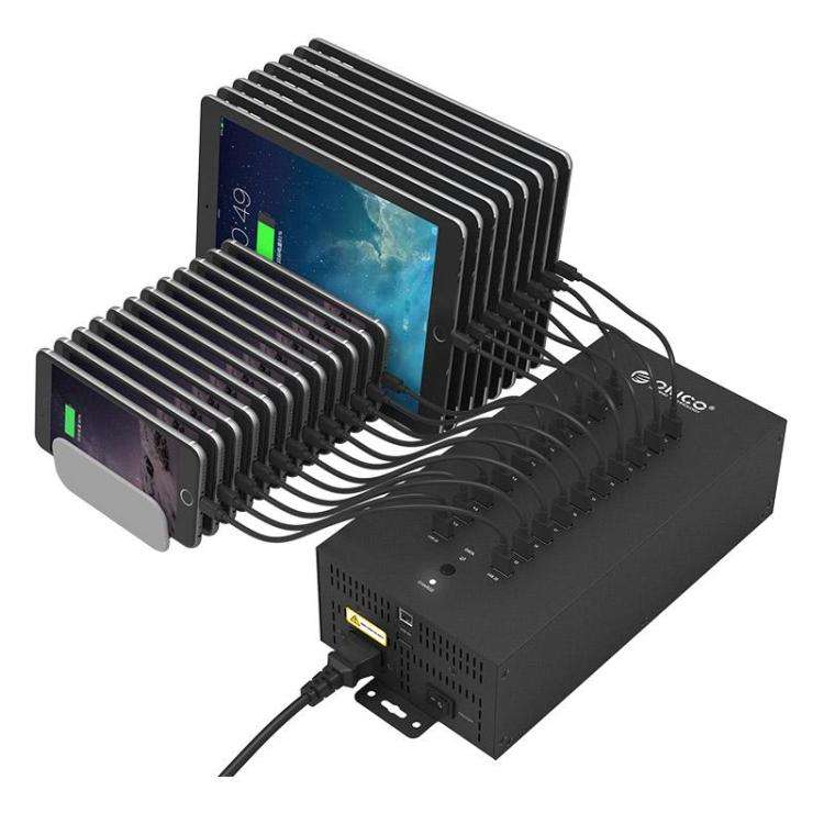 ORICO IH20P Industrial Grade 20 Ports USB 2.0 Hub, Plug:AU Plug(Black)